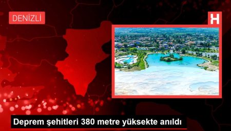 Sarsıntı şehitleri 380 metre yüksekte anıldı